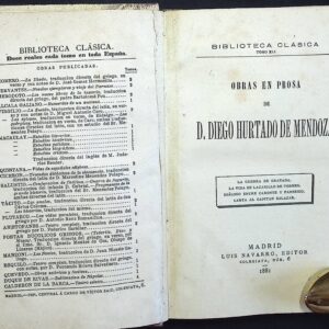 OBRAS EN PROSA DE D. DIEGO HURTADO DE MENDOZA