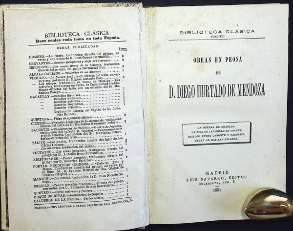 OBRAS EN PROSA DE D. DIEGO HURTADO DE MENDOZA