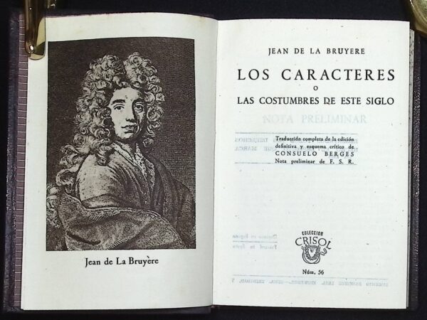 LOS CARACTERES O LAS COSTUMBRES DE ESTE SIGLO