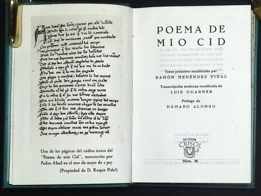 POEMA DEL MIO CID - Libro Antiguo Clásico