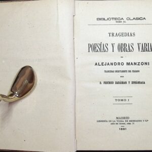 TRAGEDIAS, POESÍAS Y OBRAS VARIAS DE ALEJANDRO MANZONI