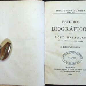 ESTUDIOS BIOGRÁFICOS POR LORD MACAULAY