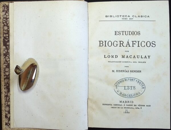 ESTUDIOS BIOGRÁFICOS POR LORD MACAULAY