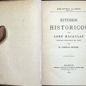 ESTUDIOS HISTÓRICOS POR LORD MACAULAY
