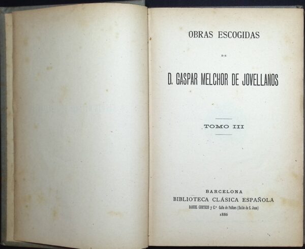 OBRAS ESCOGIDAS DE D. GASPAR MELCHOR DE JOVELLANOS - Imagen 3