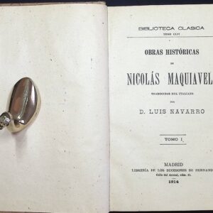 OBRAS HISTÓRICAS DE NICOLÁS MAQUIAVELO