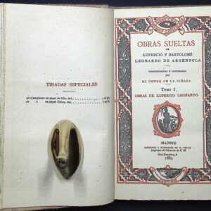 OBRAS SUELTAS DE LUPERCIO Y BARTOLOMÉ LEONARDO DE ARGENSOLA