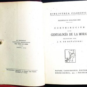 CONTRIBUCIÓN A LA GENEALOGÍA DE LA MORAL