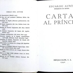 CARTAS AL PRÍNCIPE - EDUARDO AUNÓS - ( Embajador de España)