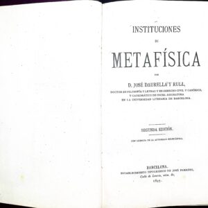 INSTITUCIONES DE METAFÍSICA