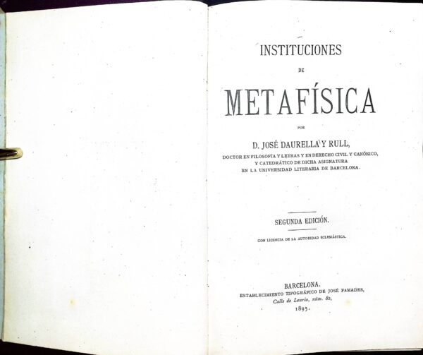 INSTITUCIONES DE METAFÍSICA