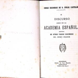 DISCURSO LEÍDO EN LA ACADEMIA ESPAÑOLA 25 DE ABRIL 1880