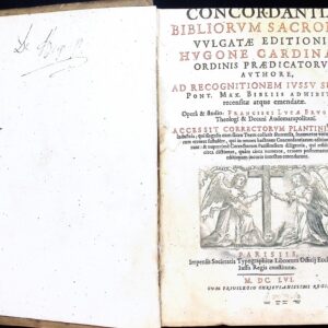 CONCORDANTE BIBLIORUM SACRORUM VULGATAE EDITIONIS HVGONE CARDINALI