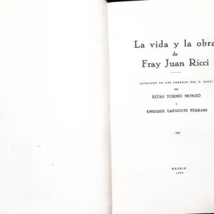 LA VIDA Y LA OBRA DE FRAY JUAN RICCI