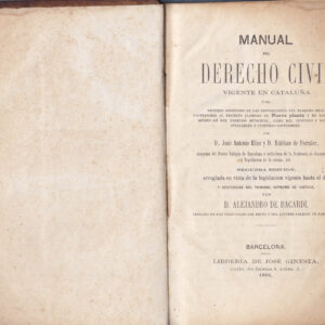 MANUAL DEL DERECHO CIVIL VIGENTE EN CATALUÑA