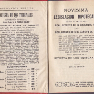 NOVÍSIMA LEGISLACIÓN HIPOTECARIA