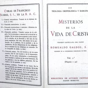MISTERIOS DE LA VIDA DE CRISTO -OBRAS DEL PAFDRE F. SUAREZ S.L.-