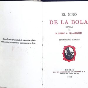 EL NIÑO DE LA BOLA -PEDRO ANTONIO DE ALARCÓN-