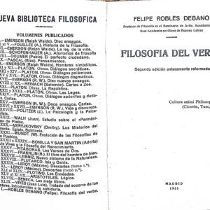 FILOSOFÍA DEL VERBO -FELIPE ROBLES DEGANO-