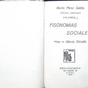 FISONOMIAS SOCIALES  -B. PÉREZ GALDÓS-