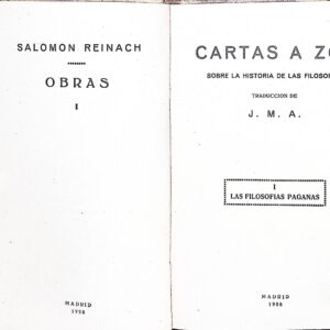 OBRAS -SALOMON REINACH-  (CARTAS A ZOE)
