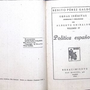 POLÍTICA ESPAÑOLA  -B. PÉREZ GALDÓS-