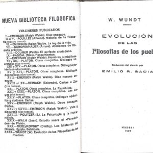 EVOLUCIÓN DE LAS FILOSOFÍAS DE LOS PUEBLOS -W. WUNDT-