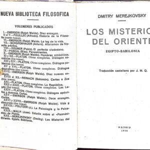 LOS MISTERIOS DEL ORIENTE (EGIPTO-BABILONIA) -DIMITRY MEREJKOVSKY-