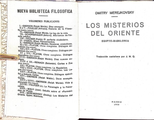 LOS MISTERIOS DEL ORIENTE (EGIPTO-BABILONIA) -DIMITRY MEREJKOVSKY-