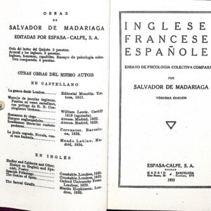 INGLESES, FRANCESES, ESPAÑOLES ( ENSAYO DE PSICOLOGÍA COLECTIVA COMPARADA)