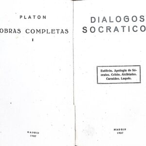DIÁLOGOS SOCRÁTICOS -OBRAS COMPLETAS DE PLATÓN-