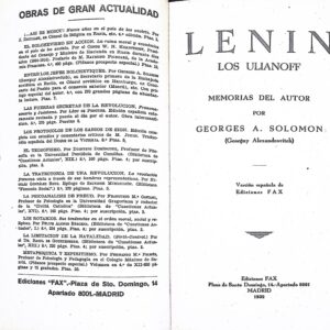 LENIN  -LOS ULIANOFF- MEMORIAS DEL AUTOR