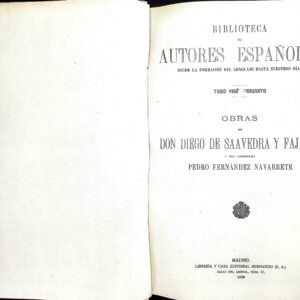 OBRAS DE DIEGO DE SAAVEDRA Y FAJARDO