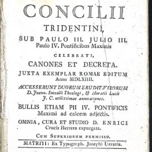 SACROSANTI ET OECUMENICI CONCILII TRIDENTINE